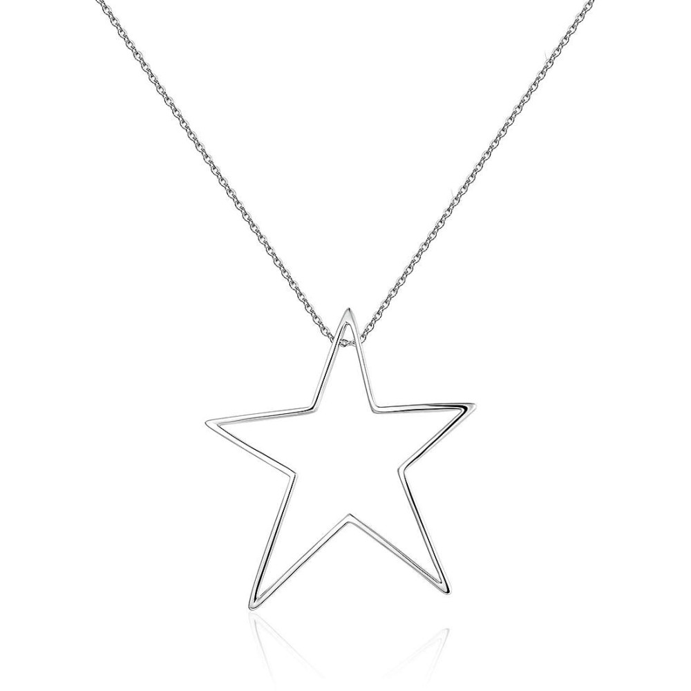 1 - Brosway BSB01 star necklace in rhodium plated brass Sublime collection