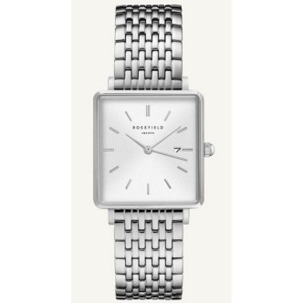 1 - Rosefield Boxy Silver QWSS-Q08 steel women's only time watch