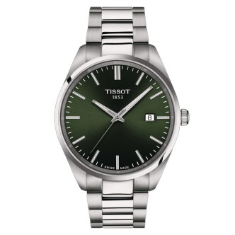 1 - Orologio uomo solo tempo Tissot PR 100 fondo verde T150.410.11.091.00 cassa acciaio 316L