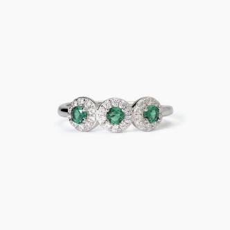 1 - Trilogy women's ring Mabina synthetic emerald with white zircons 523369