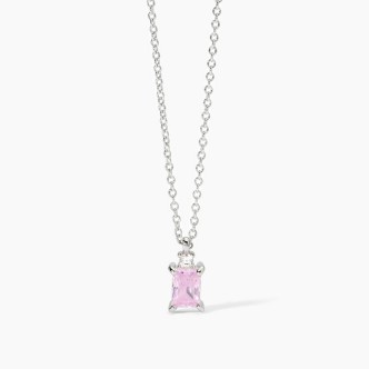 1 - Mabina women's necklace with pink zircon and light point 553649