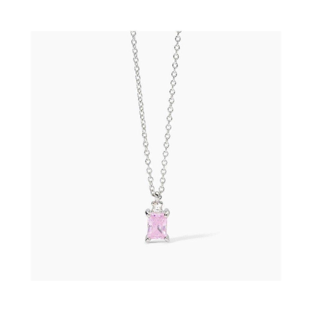 1 - Mabina women's necklace with pink zircon and light point 553649