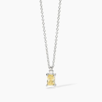 1 - Mabina women's necklace with yellow zircon and light point 553650