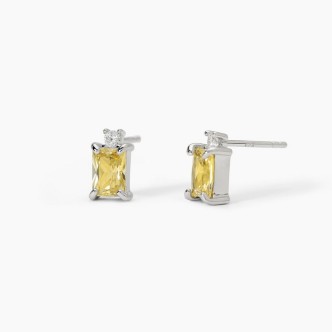 1 - Mabina women's earrings with yellow zircon and light point 563720