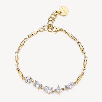 1 - Golden Affinity Brosway bracelet with white zircons BFF183