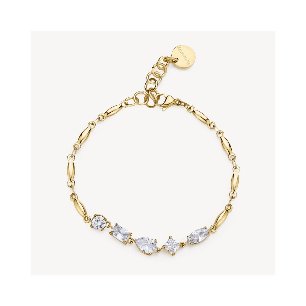 1 - Golden Affinity Brosway bracelet with white zircons BFF183