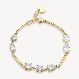 1 - Golden Affinity Brosway bracelet with white zircons BFF185