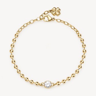 1 - Desideri Brosway golden bracelet with white zircon BEI085