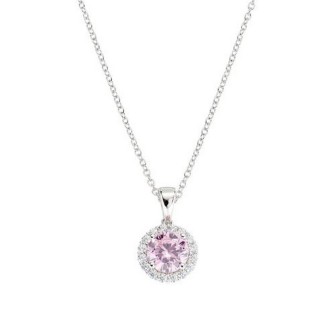 1 - Collana Amen con zirconi rosa e bianchi Argento 925 CLLUBOBBROZ