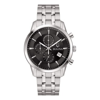 1 - Bulova Sutton Chrono black men's chronograph watch 96B412 steel