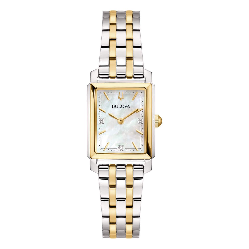 1 - Orologio donna solo tempo Bulova Sutton Tank rettangolare con madreperla 98P220