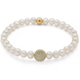 1 - Miluna women's bracelet with pearls and gold-plated 925 silver PBR3500G-TPZ