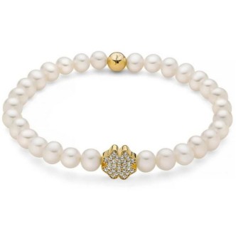 1 - Miluna women's bracelet with pearls and four-leaf clover 925 silver gold PBR3501G-TPZ