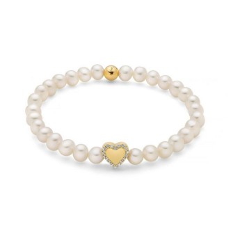 1 - Miluna women's bracelet with pearls and heart Gold 925 silver PBR3505G-TPZ