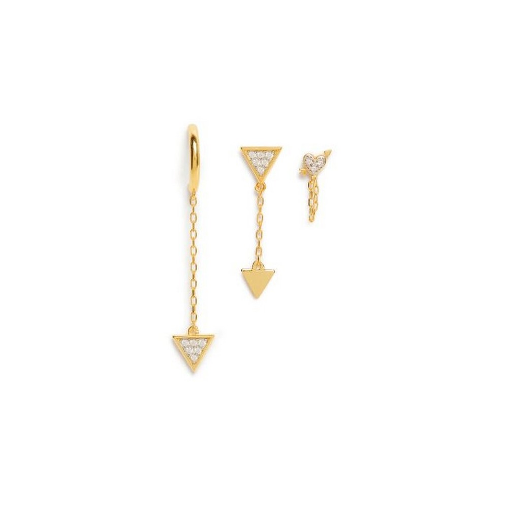 1 - Valentina Ferragni Sofia Tris Gold women's earrings Silver 925 DVF-OR-PE10