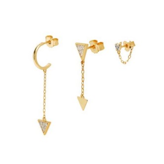 1 - Valentina Ferragni Sofia Tris Gold women's earrings Silver 925 DVF-OR-PE10