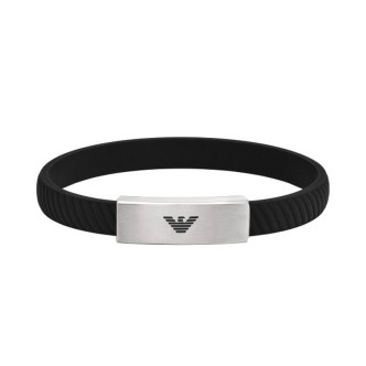 1 - Bracciale uomo Emporio Armani silicone nero e Acciaio EGS2996040