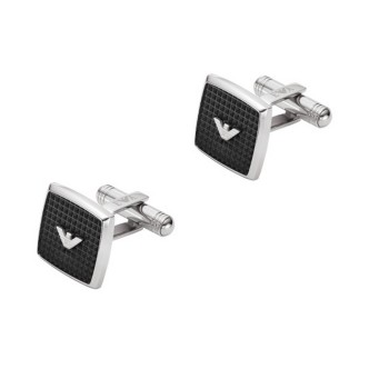 1 - Emporio Armani black square men's cufflinks in steel EGS2997040