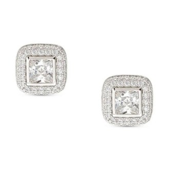 1 - Nomination women's square lobe earrings with zircon pavé 240407/036