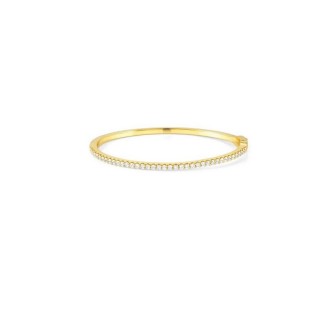 1 - Bracciale donna rigido Nomination argento 925 dorato con zirconi bianchi 149705/014