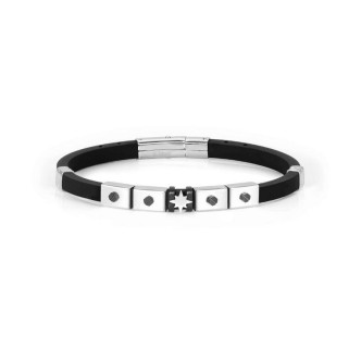 1 - Nomination men's bracelet, compass rose, rubber and steel 028811/014