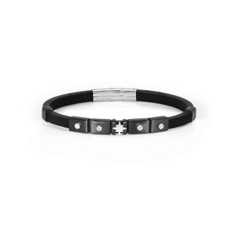 1 - Nomination men's bracelet, wind rose, rubber and steel 028812/014