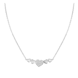 1 - Nominaton women's necklace hearts and zircons Steel 029301/004