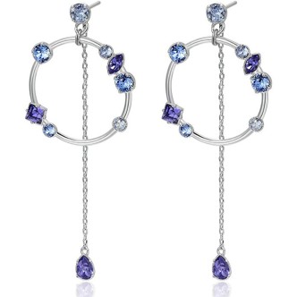 1 - BFF94 Brosway hoop earrings in rhodium-plated brass with Swarovski crystals