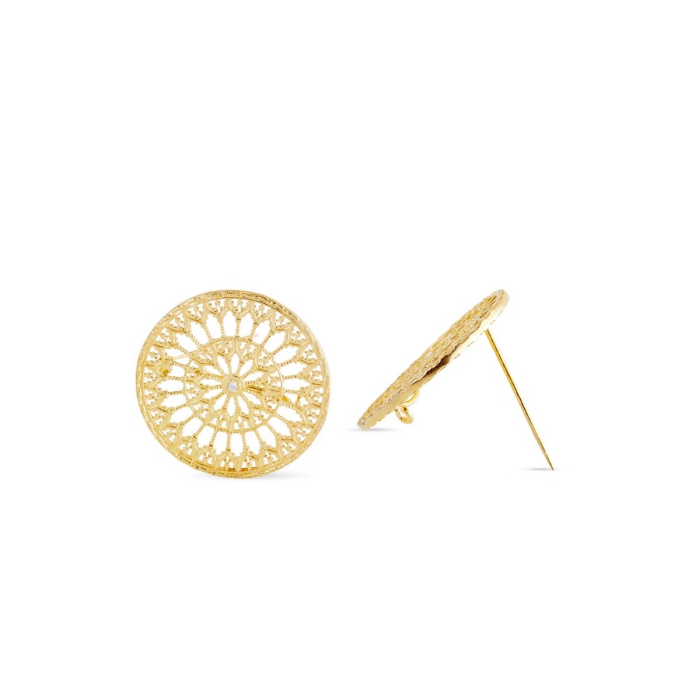 1 - Golden rosette brooch from Collemaggio L'Aquila 925 Silver ADS59-D Art Jewels Luca Silvestri