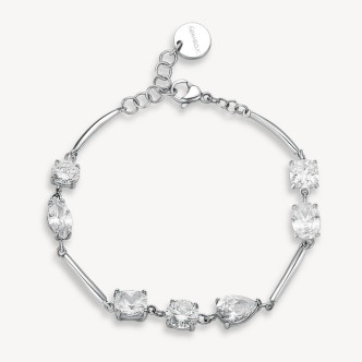 1 - Brosway Affinity BFF184 316L steel women's bracelet with white zircons.