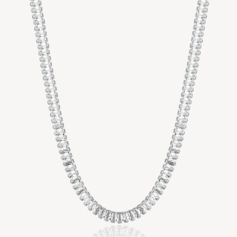 1 - Brosway Desideri BEIN018 316L steel women's necklace with white zircons.