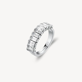 1 - Brosway Desideri BEIA001B 316L steel women's ring with white zircons.