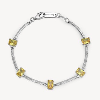 1 - Brosway Fancy FEY05 925 silver women's bracelet with white and yellow zircons.