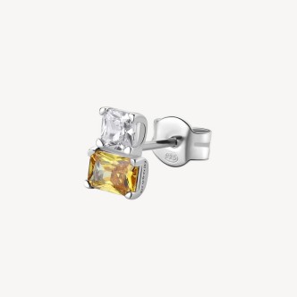 1 - Brosway Fancy FEY07 925 silver women's earring with white and yellow zircon.