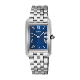 1 - Seiko Classic women's watch rectangular blue background SWR085P1 steel Roman index