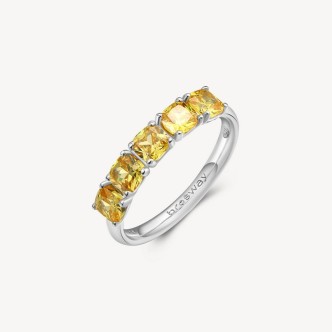 1 - Brosway Fancy FEY14C 925 silver women's ring with yellow zircons.