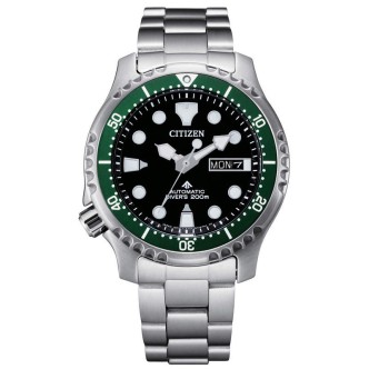 1 - Orologio uomo Citizen Diver's automatico NY0084-89E acciaio nero e verde