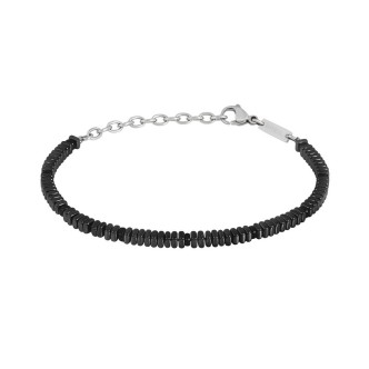 1 - Bracciale uomo Breil Mixology TJ3431 acciaio 316L ematite e agata nera