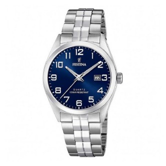 1 - Festina Classic men's watch with blue background F20437/3 steel