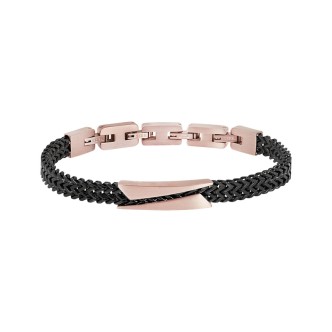 1 - Breil men's bracelet EDIT OUT TJ3435 316L steel, black and rosé