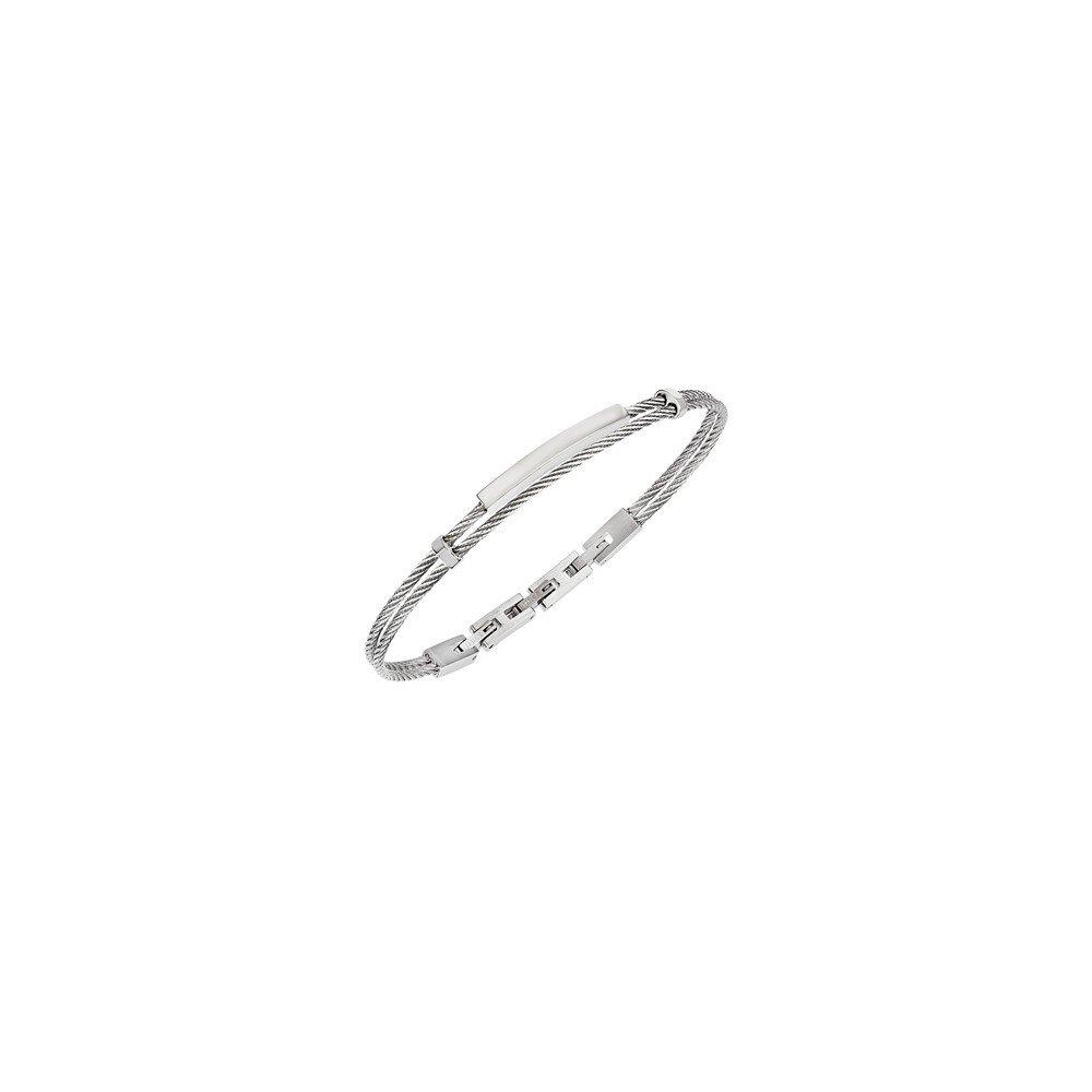 1 - Breil LOOP men's bracelet TJ3439 316L steel cable finish