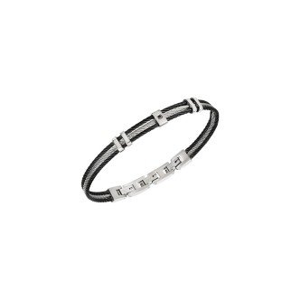 1 - Breil LOOP two-tone men's bracelet TJ3442 316L steel cable finish