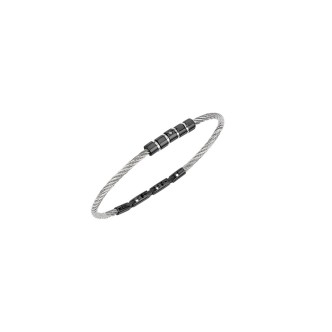 1 - Breil LOOP two-tone men's bracelet TJ3438 316L steel cable finish