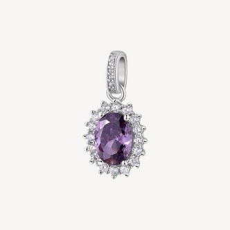 1 - Brosway Fancy FMP19 925 silver women's charm with white and purple zircons.