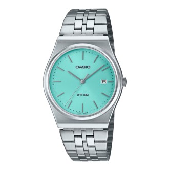 1 - Orologio donna solo tempo Casio Classic fondo azzurro MTP-B145D-2A1VEF acciaio