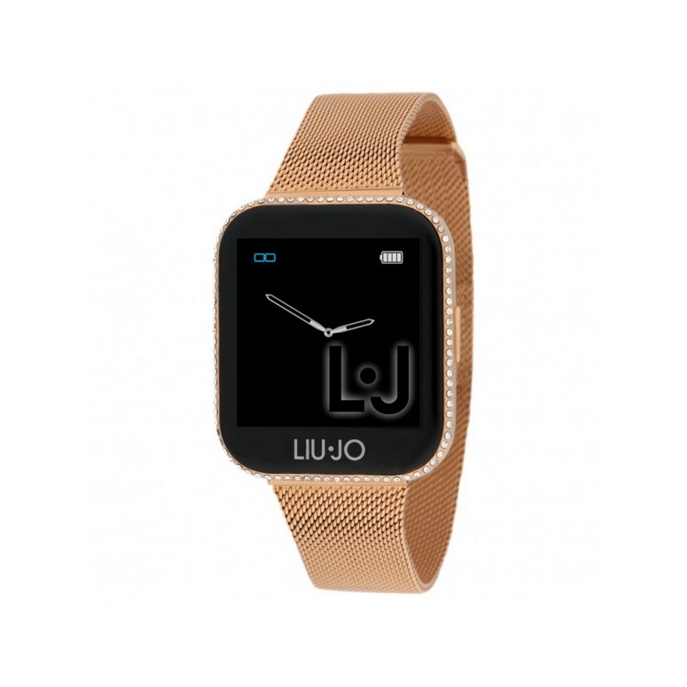 1 - Liu Jo women's rosé smartwatch with crystals SWLJ080 steel Milan mesh