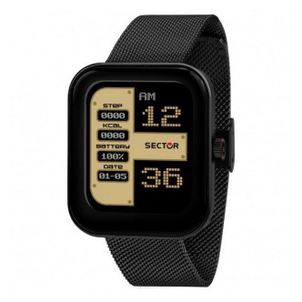 1 - Smartwatch con microfono uomo Sector S-03 nero R3253294002 acciaio Maglia Milano