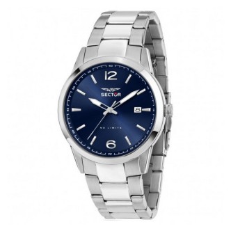 1 - Sector 660 men's only time watch with blue background R3253517028 steel