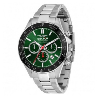 1 - Sector 230 men's chronograph watch with green background R3273661048 steel