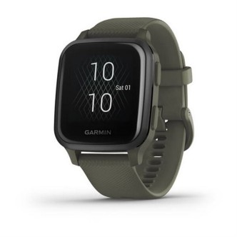 1 - Garmin Venu Sq Music men's smartwatch green 010-02426-13 silicone strap